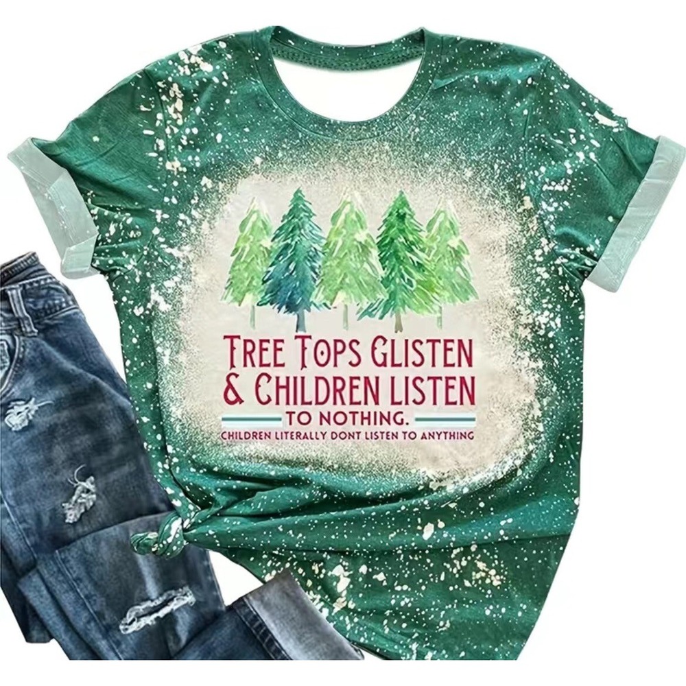 New Christmas Tree Tops Glisten Children Don't Listen Funny Women's Shirt 14/XXL
